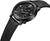 Pulsera de hombre, correa de cuero negro, esfera negra con calavera y números