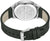 Pulsera de hombre con correa de cuero verde, caja de acero inoxidable, cierre y esfera con logo