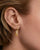 Pendientes de aro con adornos de pedrería y colgante rectangular de gemas, chapados en oro de 18 quilates
