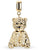 Colgante de oso de acero inoxidable con diamantes de imitación, ojal dorado y asa giratoria