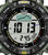 Reloj digital para hombre con números grandes y brújula, correa verde oscuro, negro.