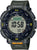 Reloj para hombre con pantalla digital Tough Solar, correa verde oscuro, caja negra.