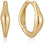 Aros curvos con acabado liso en oro, forma de anillo ovalado