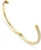 Pulsera de acero inoxidable con pedrería, color dorado, cierre abierto visible