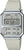 Casio Reloj Digital con pantalla rectangular, caja plateada y correa de silicona gris claro