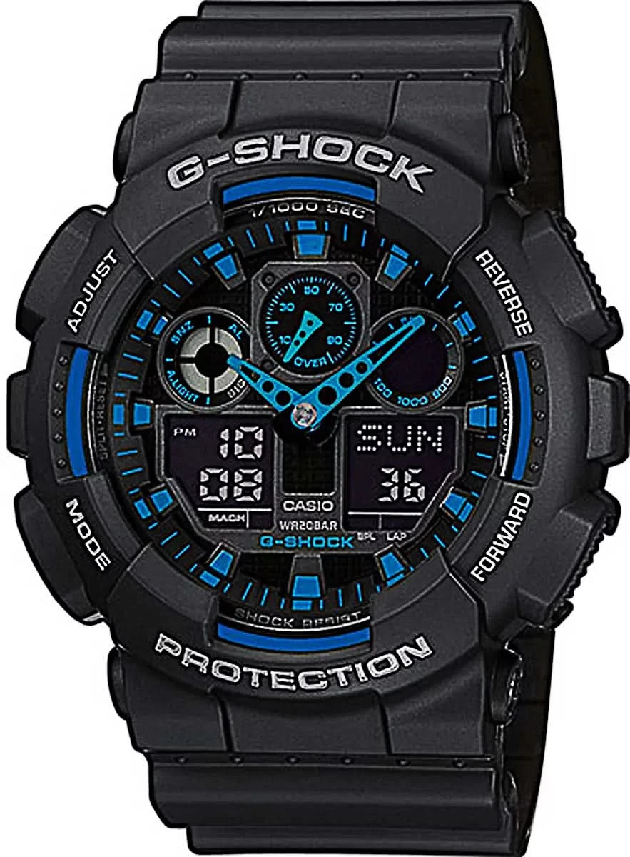 Reloj Casio G-Shock para hombre con caja negra y esfera azul