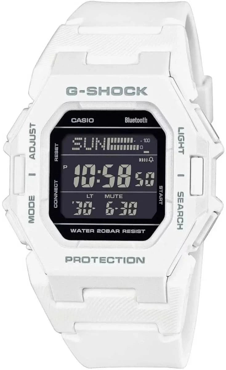Casio G-Shock Reloj Digital con Caja Blanca, Pantalla Negra y Bluetooth