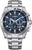Reloj cronógrafo para hombre con esfera azul, caja y brazalete de acero inoxidable