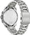 Reverso de un reloj de pulsera para hombre de acero inoxidable con eslabones de pulsera