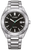 Reloj Citizen para hombre: esfera negra, pulsera de acero inoxidable, segundero verde