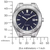 Reloj de hombre con esfera azul oscuro, manecillas plateadas y correa de acero inoxidable