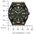 Reloj de pulsera para hombre con bisel negro, esfera verde e índices