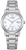 "Reloj de mujer con pulsera de acero inoxidable plateado y esfera redonda plateada"
