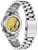 Citizen reloj con movimiento automático visible en la tapa trasera y brazalete de acero