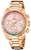 Reloj de mujer en tono oro rosa con esfera multicolor y dial blanco