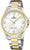 Festina Reloj Solar bicolor plata/oro, esfera blanca, índices, correa de metal