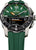 Reloj de radio para hombre con esfera verde, índices y pantalla negra "Workout"