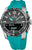 Reloj Festina Connected para hombre: esfera negra, bisel de titanio, correa de silicona turquesa.