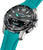Festina Connected Reloj para Hombre, esfera negra, manecillas luminosas, correa turquesa.