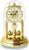 Reloj de mesa con cúpula de cristal, esfera dorada y números romanos