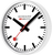 Reloj de pared de aluminio con esfera blanca, manecillas negras y segundero rojo
