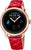 Festina SmarTime Reloj para Mujer con Correa de Cuero Roja, Bisel Dorado Rosado y Pantalla Digital