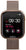 Reloj inteligente unisex con correa de malla metálica beige y pantalla oscura, caja rectangular