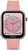 Reloj inteligente unisex con correa de silicona rosa, pantalla cuadrada y bisel decorativo