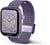 Reloj inteligente unisex con correa de malla violeta, botón lateral y pantalla OPS!