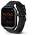 Reloj inteligente unisex con correa negra, botones laterales, pantalla OPS!