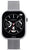 Reloj inteligente unisex con correa de malla de acero inoxidable plateado y pantalla negra