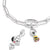 Collar de eslabones con dos colgantes de Snoopy, uno pintado a todo color, plateado