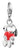 Colgante Charm Thomas Sabo de plata con Snoopy y motivo de corazón rojo, asa abatible