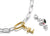 Colgante de charm para pulsera de cadena, motivo Snoopy en tono dorado con colgante plateado