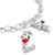 Colgante de plata para pulsera de eslabones con Snoopy y collar rojo