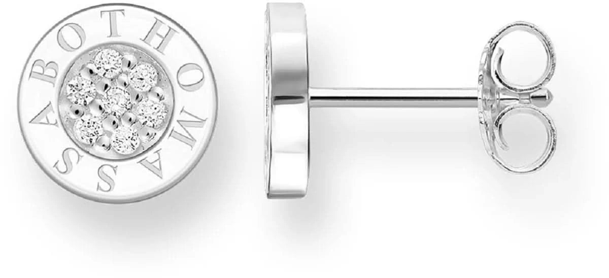 Pendientes Thomas Sabo de plata de ley 925 con adorno de piedra redonda