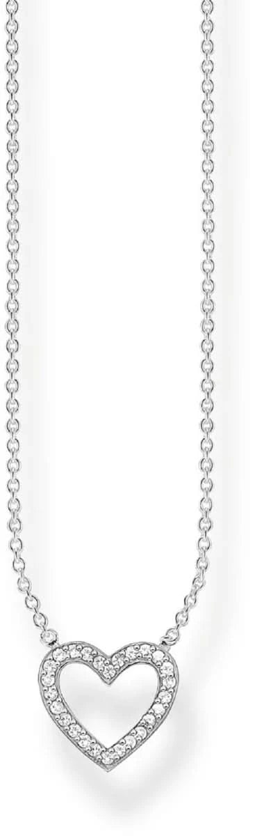 Collar de plata de ley 925 con colgante de corazón, brillante