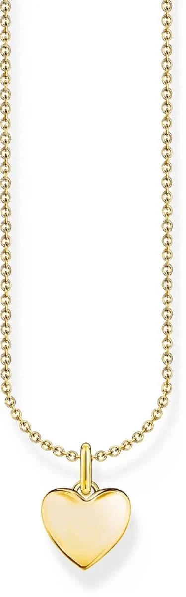 "Collar dorado con colgante de corazón y cadena de eslabones finos"