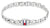 Pulsera de eslabones para hombre de acero inoxidable con detalle de logo rectangular, plateada