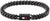 Pulsera de hombre de acero inoxidable negro con eslabones trenzados y cierre rectangular, bandera
