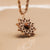 "Collar con cadena de oro rosa y colgante de sol de madera de nogal, con forma de estrella"