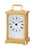 Reloj de mesa Seiko dorado de metal con esfera blanca y números romanos