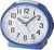 Despertador analógico de plástico azul con esfera blanca, manecillas negras y SEIKO