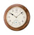 Reloj de pared de madera, redondo, con esfera blanca, manecillas negras y subesfera de segundos
