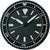 "Reloj de pared con esfera negra, marcadores blancos y logo SEIKO, manecillas plateadas"