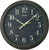 Reloj de pared Seiko, reloj de pared redondo de plástico: esfera gris oscuro, números y manecillas dorados