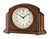 Reloj de mesa de madera con esfera redonda y borde dorado