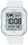 Reloj para hombre con correa de silicona blanca, caja plateada y pantalla digital 10 BAR