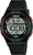 Reloj digital Lorus para hombre: esfera negra con correa de caucho, botones rojos