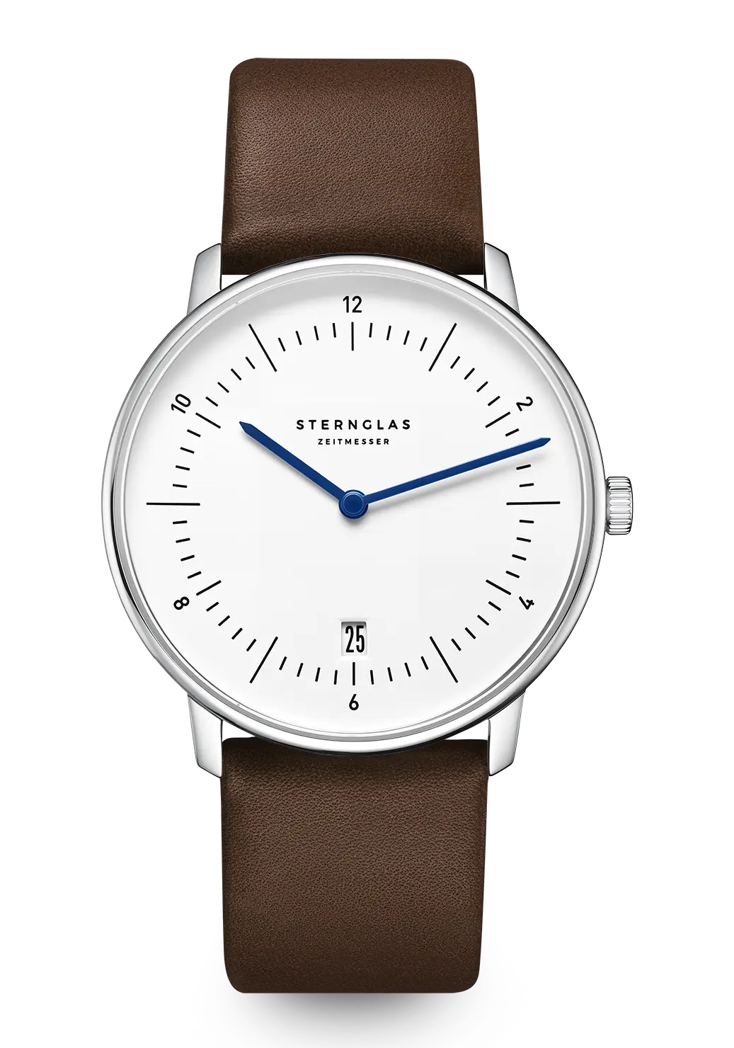 Sternglas Naos Quarz 38mm Damen Armbanduhr Weiß • Minimalistisches Bauhaus-Design • Quarzwerk